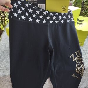 Zumba Gold foil Tiger Mascot capris Size Medium